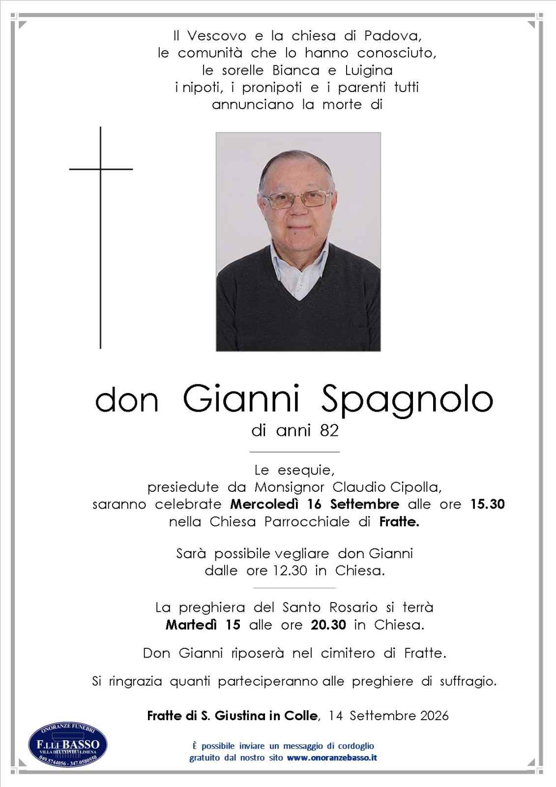 Immagine per don Gianni Spagnolo Immagine per don Gianni Spagnolo