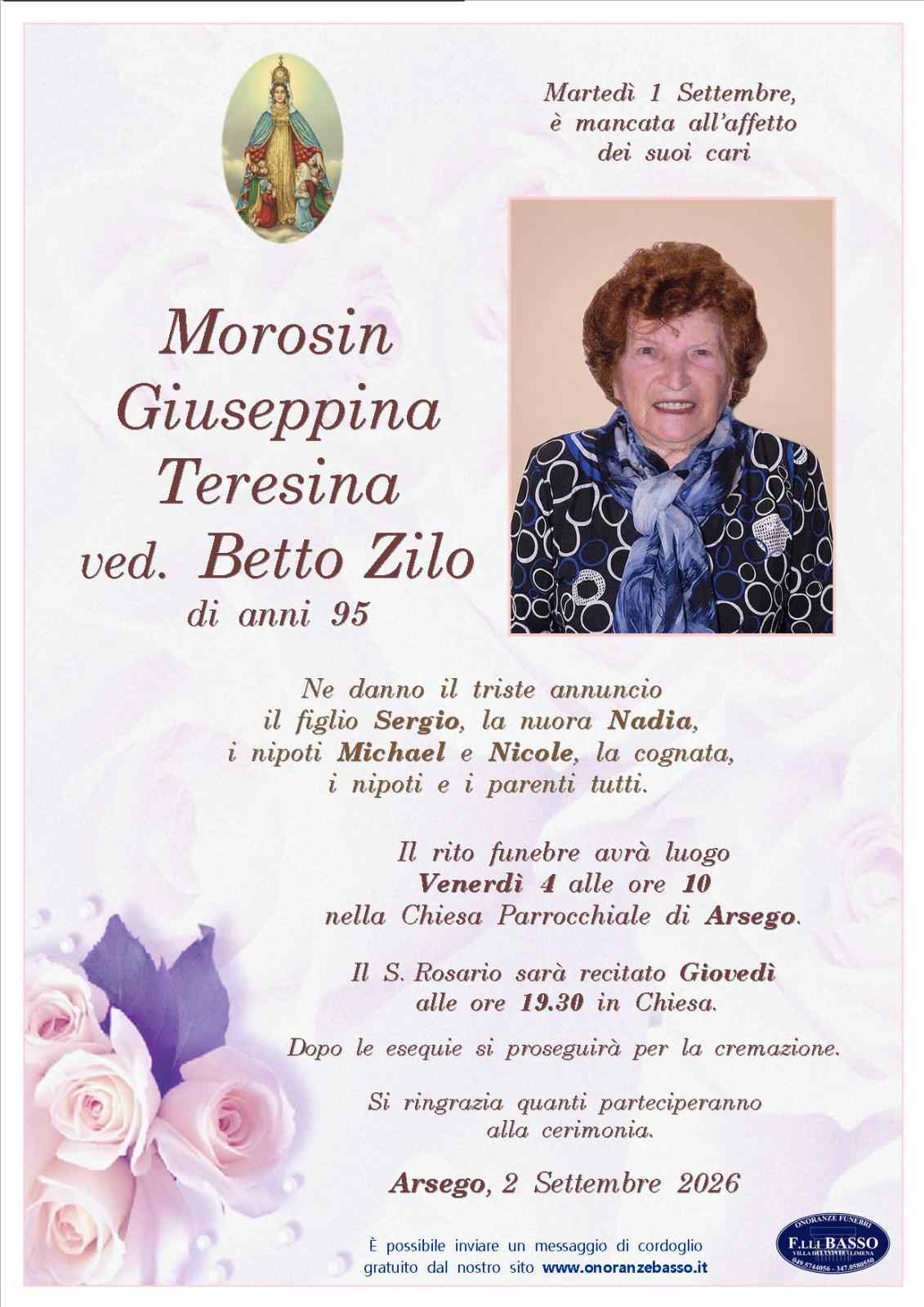 Immagine per Giuseppina Teresina Morosin ved. Betto Zilo Immagine per Giuseppina Teresina Morosin ved. Betto Zilo