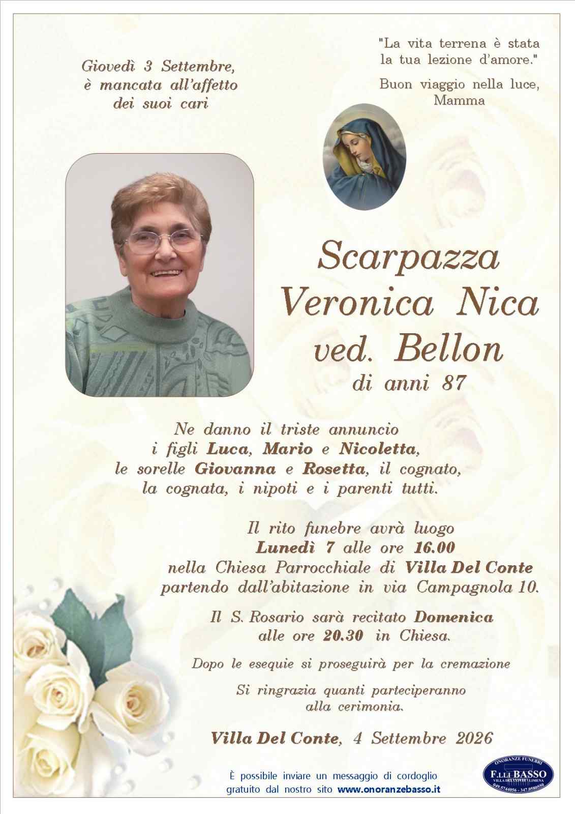 Immagine per Veronica Nica Scarpazza ved. Bellon Immagine per Veronica Nica Scarpazza ved. Bellon
