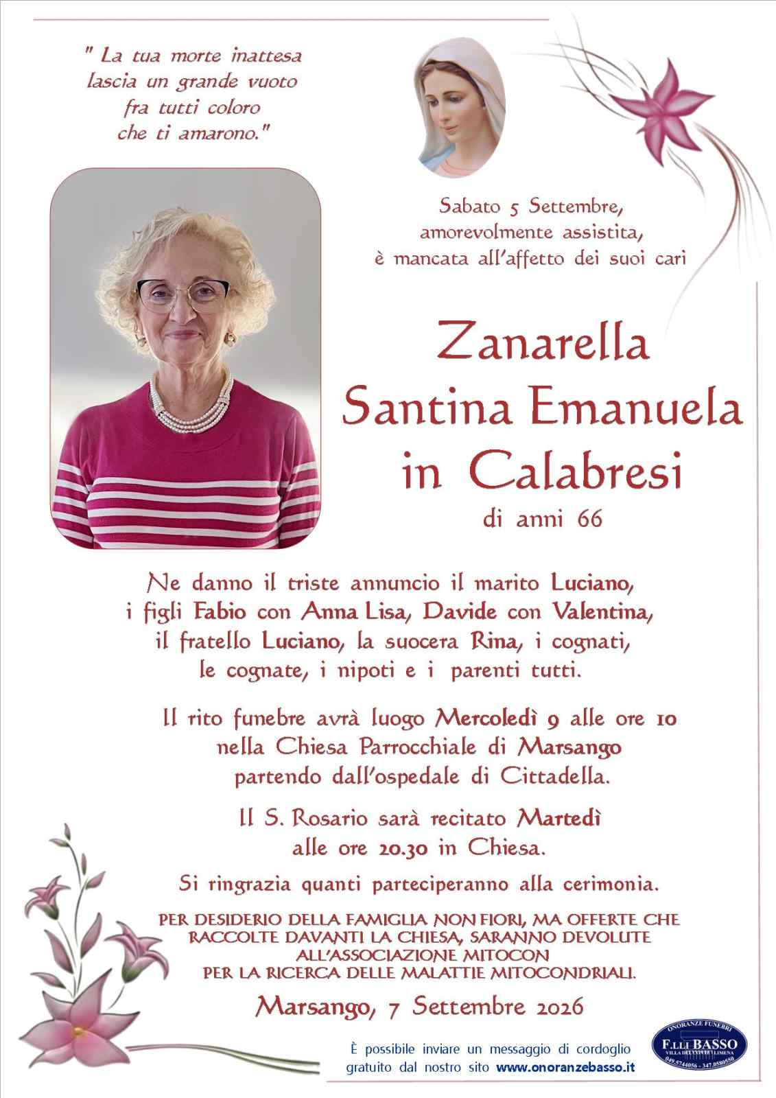 Immagine per Santina Emanuela Zanarella in Calabresi Immagine per Santina Emanuela Zanarella in Calabresi